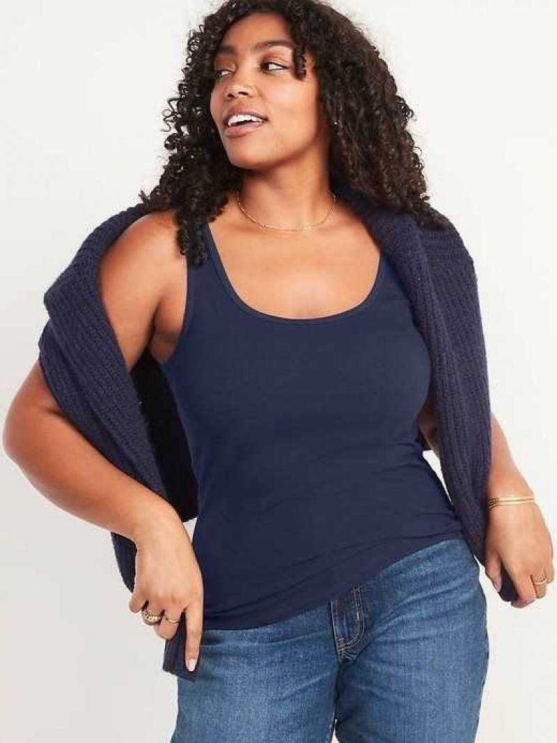 Old Navy Scoop-Neck Rib-Knit First Layer Tank Top Navy | QJL768234