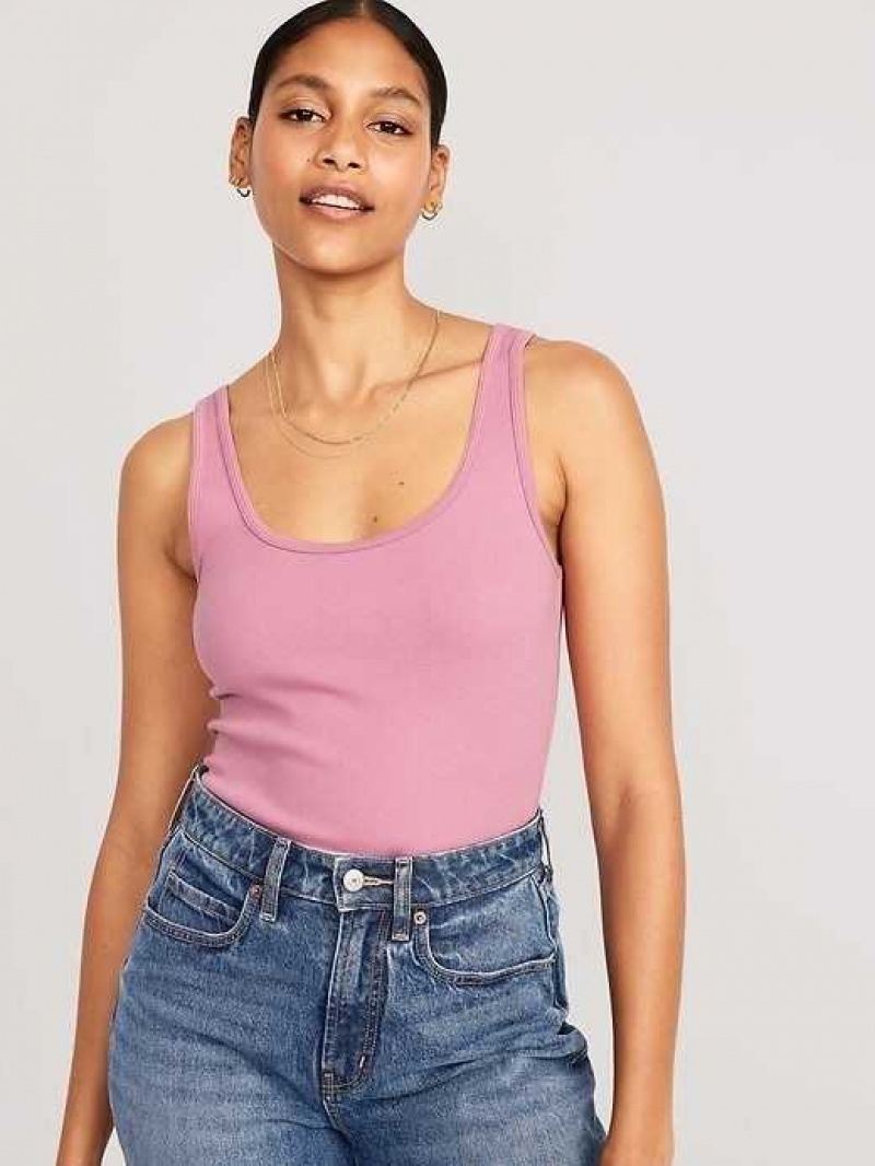 Old Navy Scoop-Neck Rib-Knit First Layer Tank Top Rose Gold | OST201483