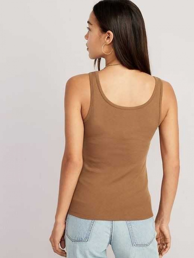 Old Navy Scoop-Neck Rib-Knit First Layer Tank Top Spiced Saffron | FRY418203