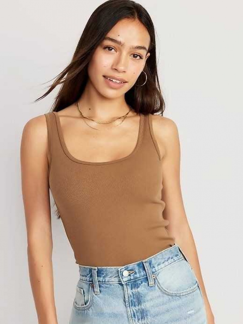 Old Navy Scoop-Neck Rib-Knit First Layer Tank Top Spiced Saffron | FRY418203