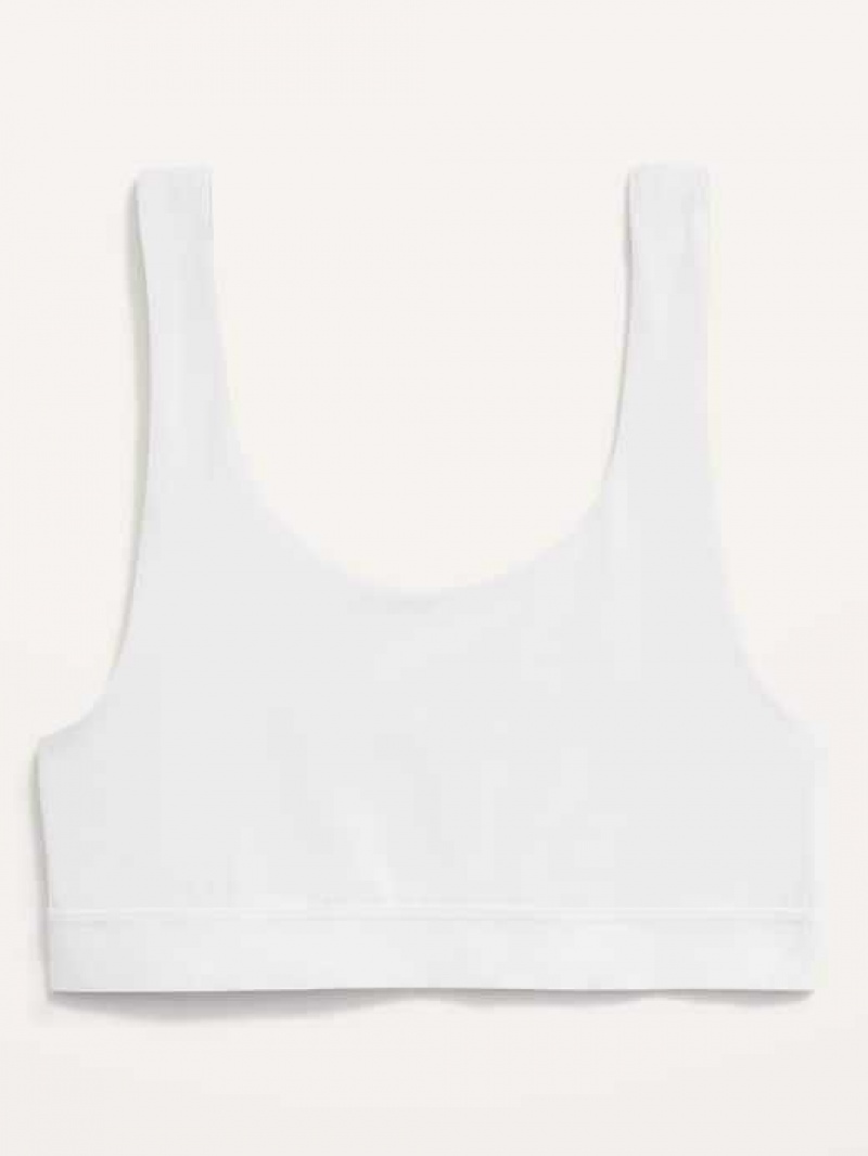 Old Navy Scoop-Neck Soft-Knit Bralette Top White | YAV184067