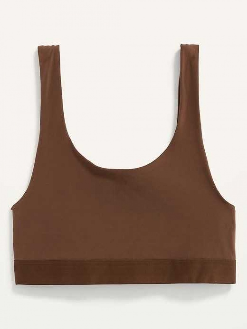 Old Navy Scoop-Neck Soft-Knit Bralette Top Dark Walnut | EZX387609