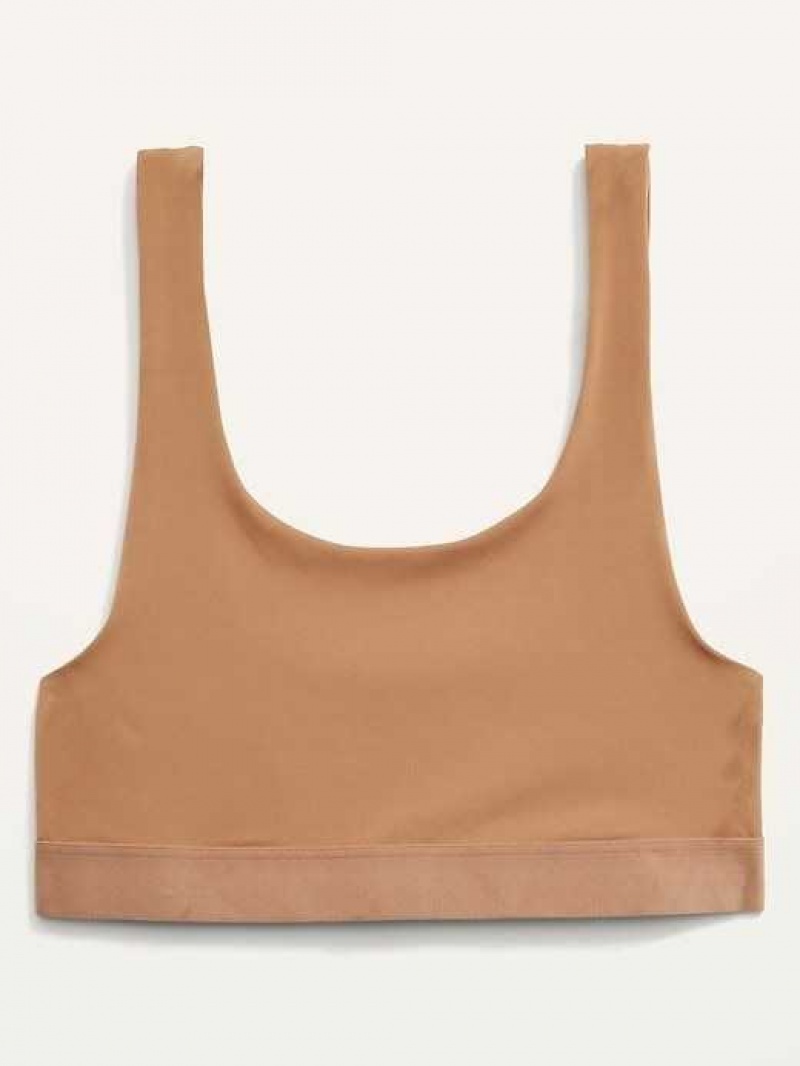 Old Navy Scoop-Neck Soft-Knit Bralette Top Beige | EFI640927