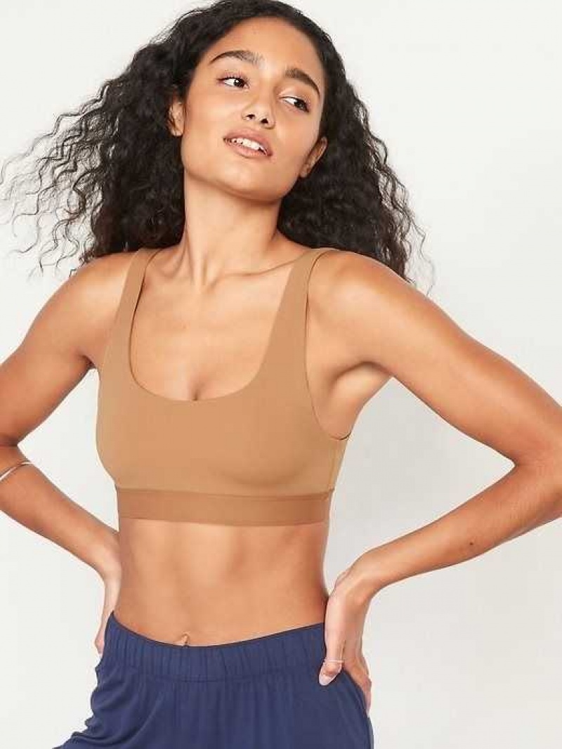 Old Navy Scoop-Neck Soft-Knit Bralette Top Beige | EFI640927