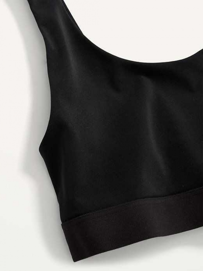 Old Navy Scoop-Neck Soft-Knit Bralette Top Black | DUE217843