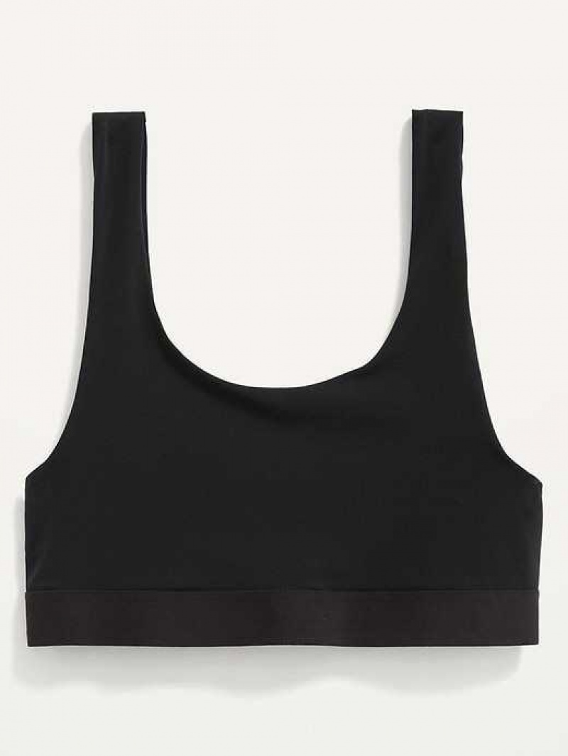 Old Navy Scoop-Neck Soft-Knit Bralette Top Black | DUE217843