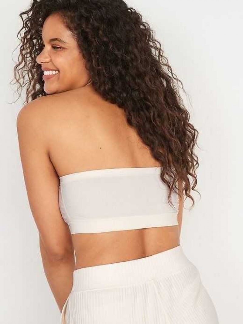 Old Navy Seamless Bandeau Bralette Top Creme De La Creme | SYI586479