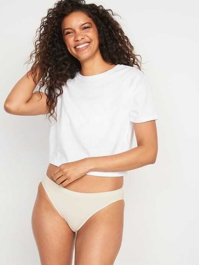 Old Navy Seamless Bikini Underwear Creme De La Creme | GIE389421