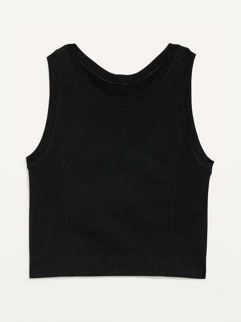 Old Navy Seamless Performance Racerback Tank Top Black | UGA403576