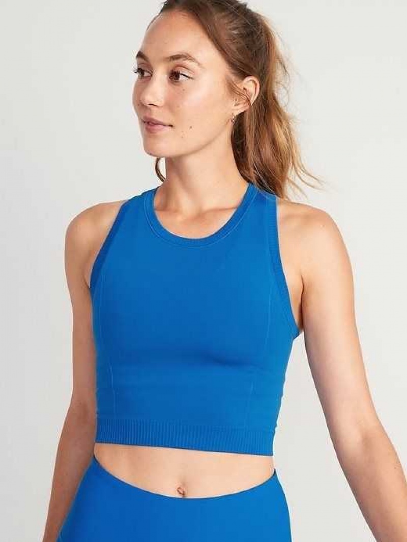 Old Navy Seamless Performance Racerback Tank Top Bluefield | RYM372460