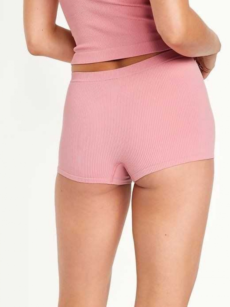 Old Navy Seamless Rib-Knit Boyshort Underwear Coral | DXJ380964