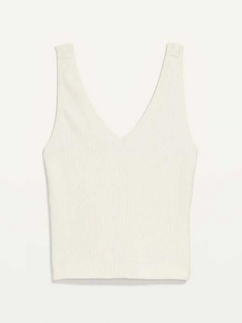 Old Navy Seamless Rib-Knit Tank Top Creme De La Creme | MSR207859