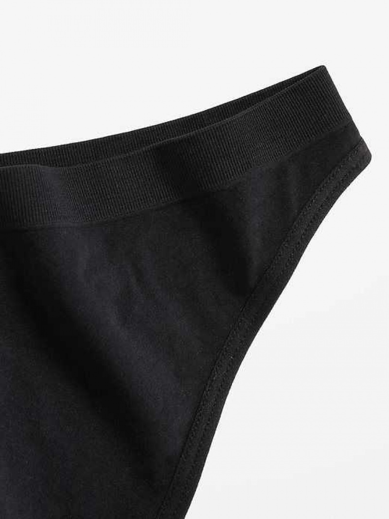 Old Navy Seamless Thong Underwear Black | ADT371426