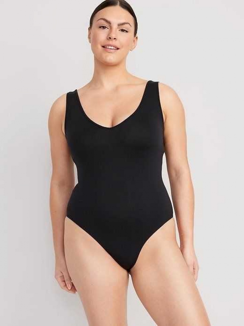 Old Navy Seamless V-Neck Tank Bodysuit Black | CQX481769