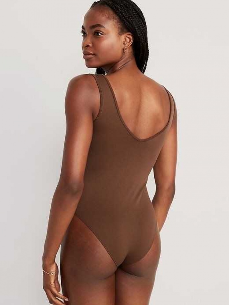 Old Navy Seamless V-Neck Tank Bodysuit Dark Walnut | HDJ801692