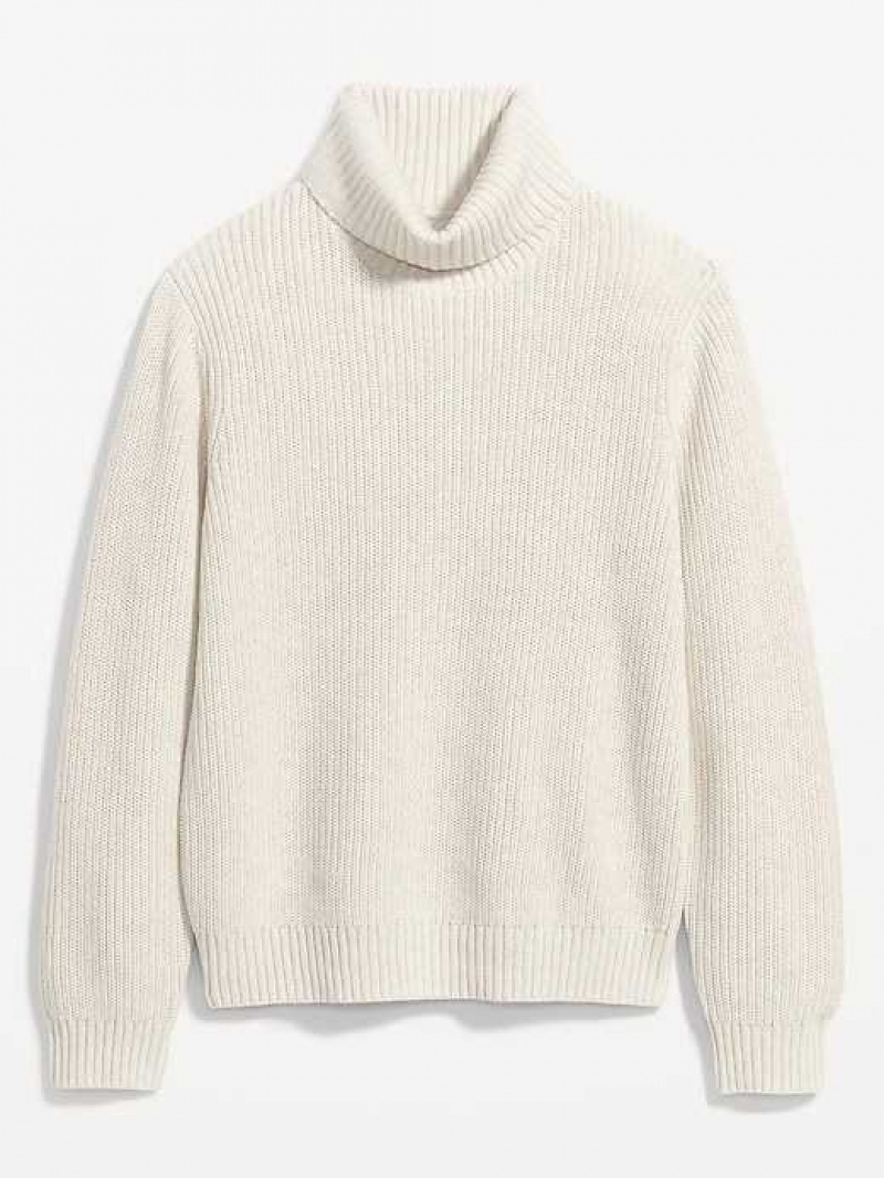 Old Navy Shaker-Stitch Turtleneck Sweater Beige | PJG092536