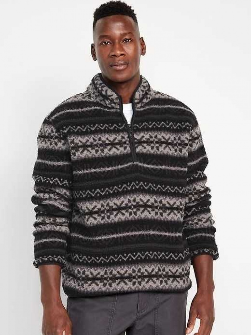 Old Navy Sherpa 1/4-Zip Pullover Black | RXK749508