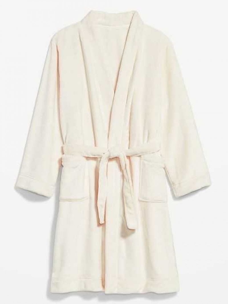 Old Navy Sherpa Tie-Belt Robe Creme De La Creme | ZCI867942