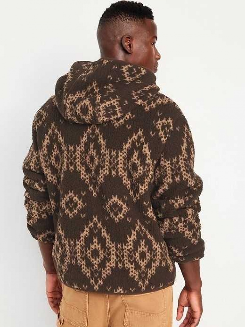 Old Navy Sherpa Zip Hoodie Brown | MQG203817