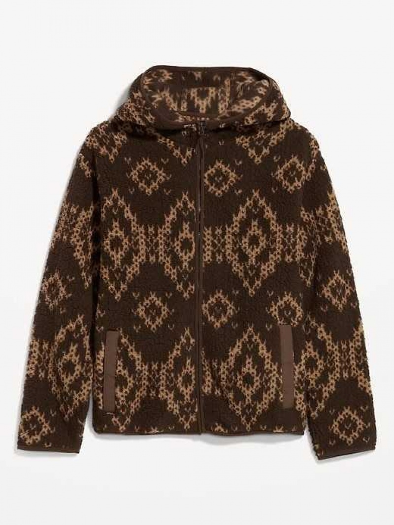 Old Navy Sherpa Zip Hoodie Brown | MQG203817