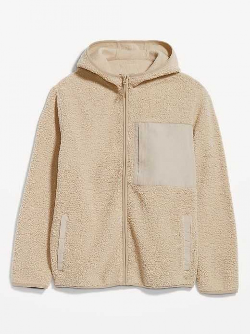 Old Navy Sherpa Zip Hoodie Grey | PEG473695