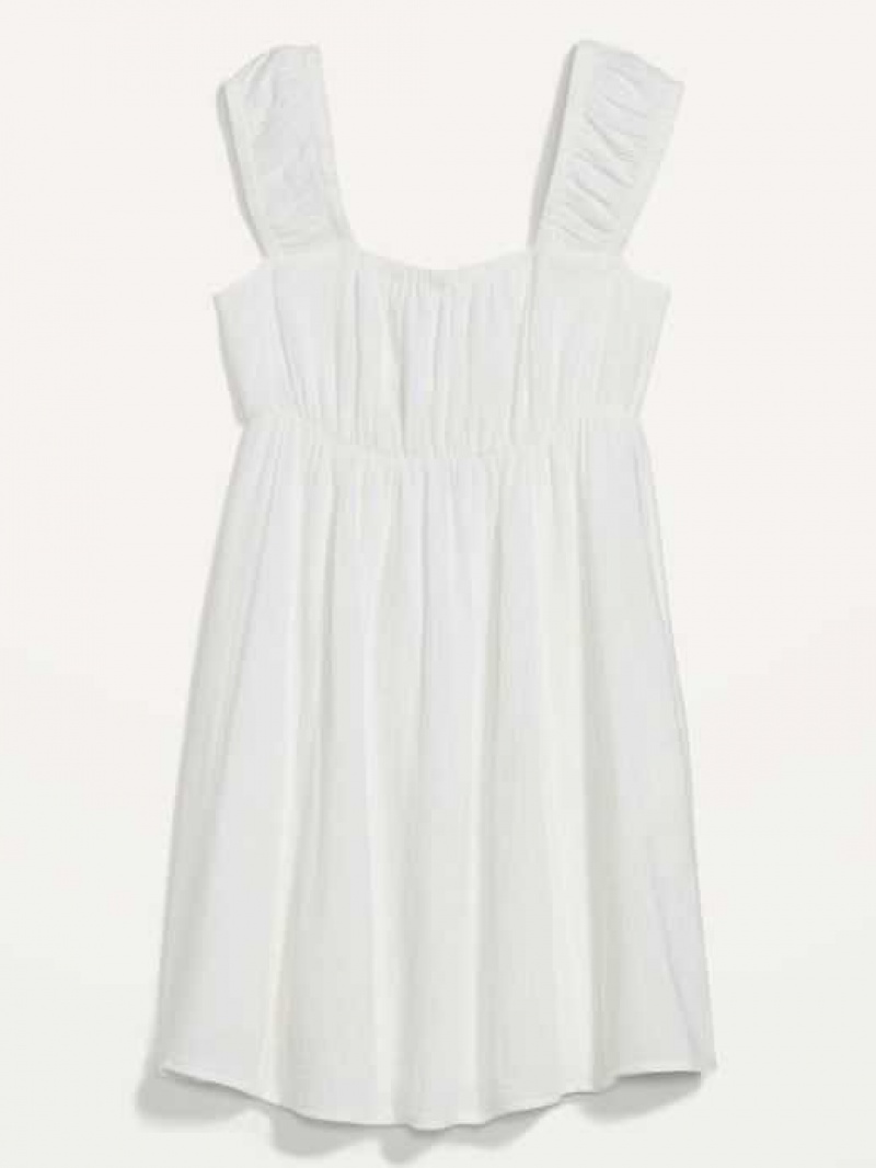 Old Navy Short-Sleeve Cutout Bow Mini Babydoll Swing Dress White | TZC486750