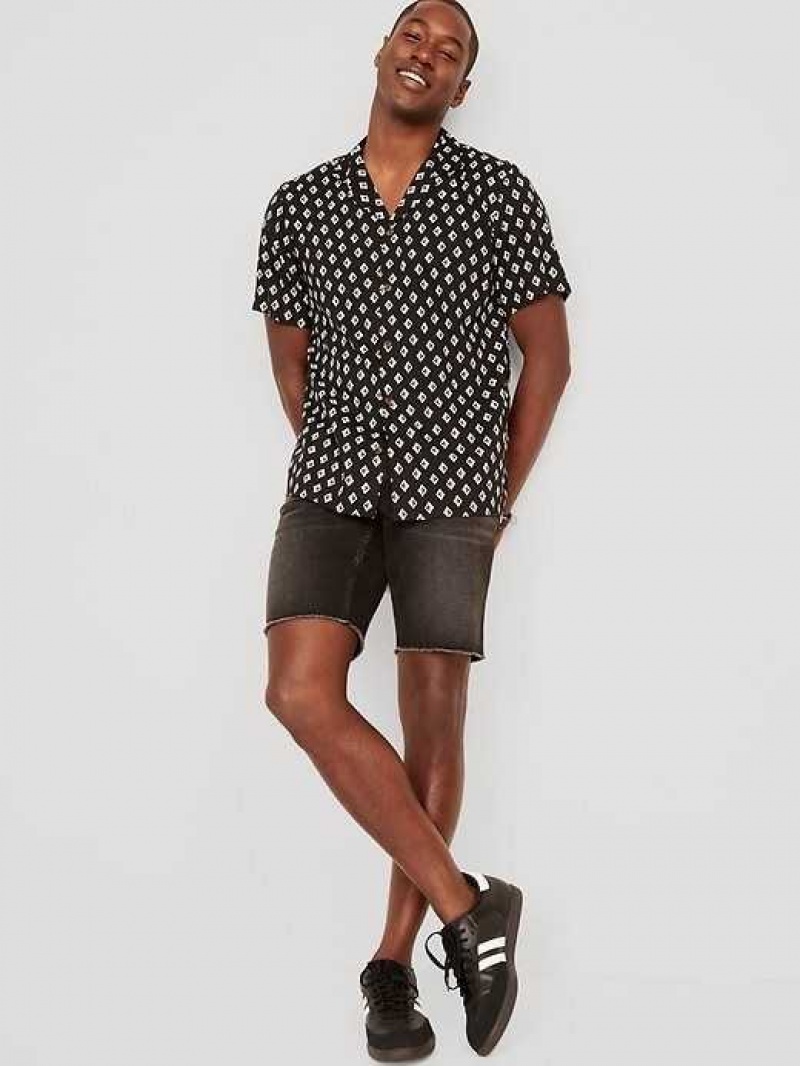 Old Navy Short-Sleeve Printed Camp Shirt Dark Chameleon | TXG137856