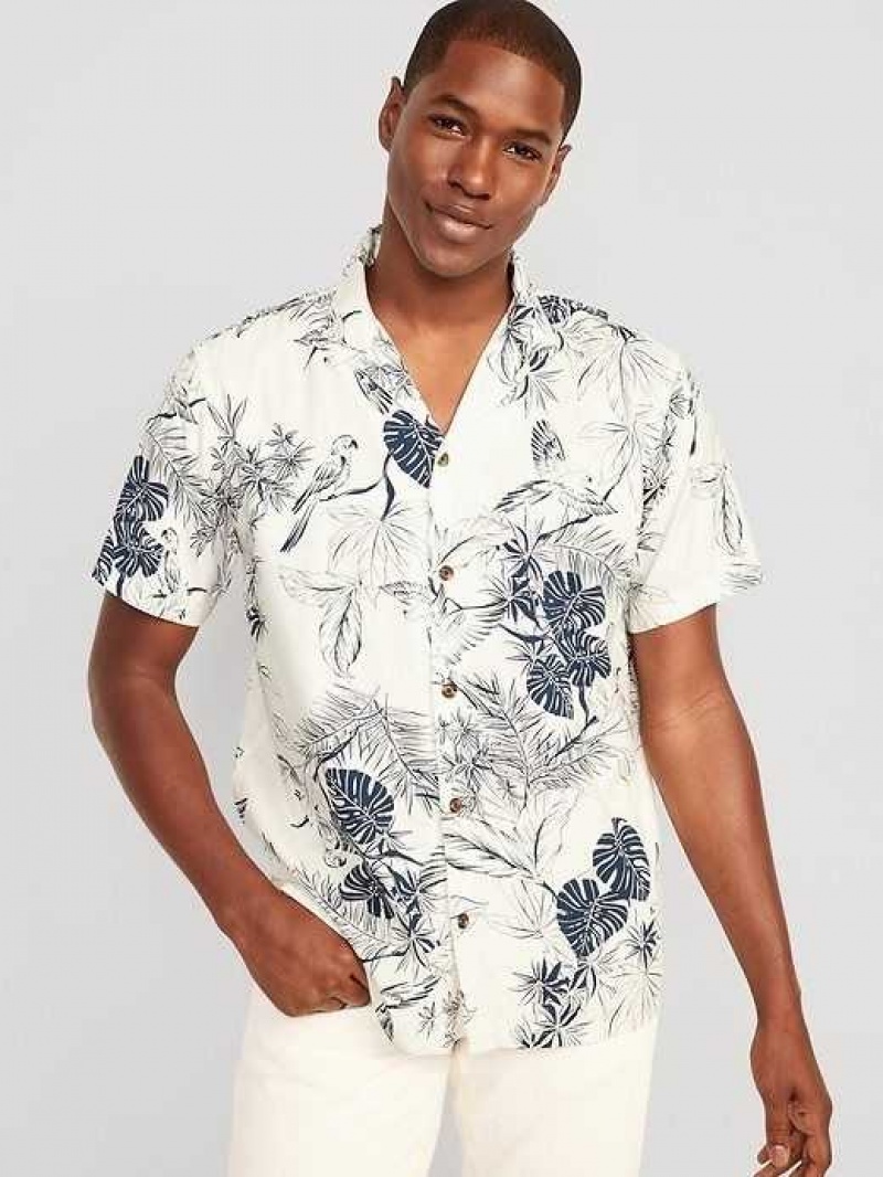 Old Navy Short-Sleeve Printed Camp Shirt Blue | ODL279648