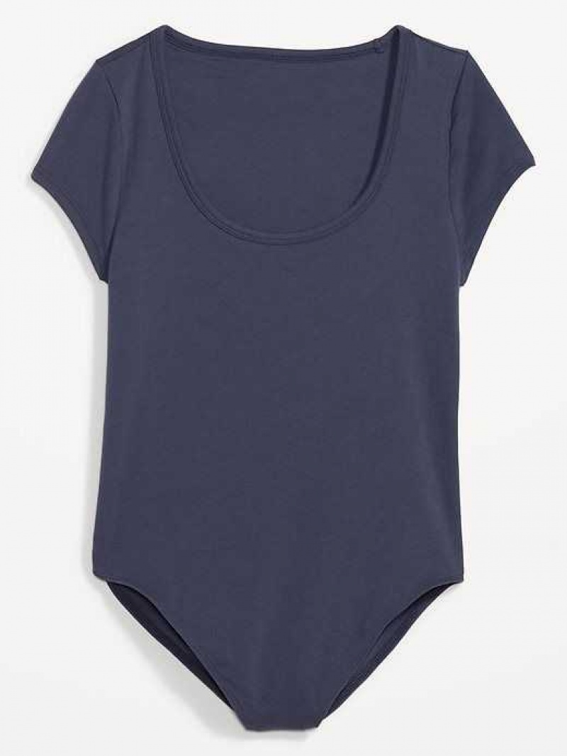 Old Navy Short-Sleeve Scoop-Neck Bodysuit Volcanic Glass | DWX893401