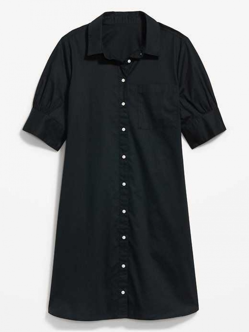 Old Navy Short-Sleeve Shirt Dress Blackjack | EYK185026