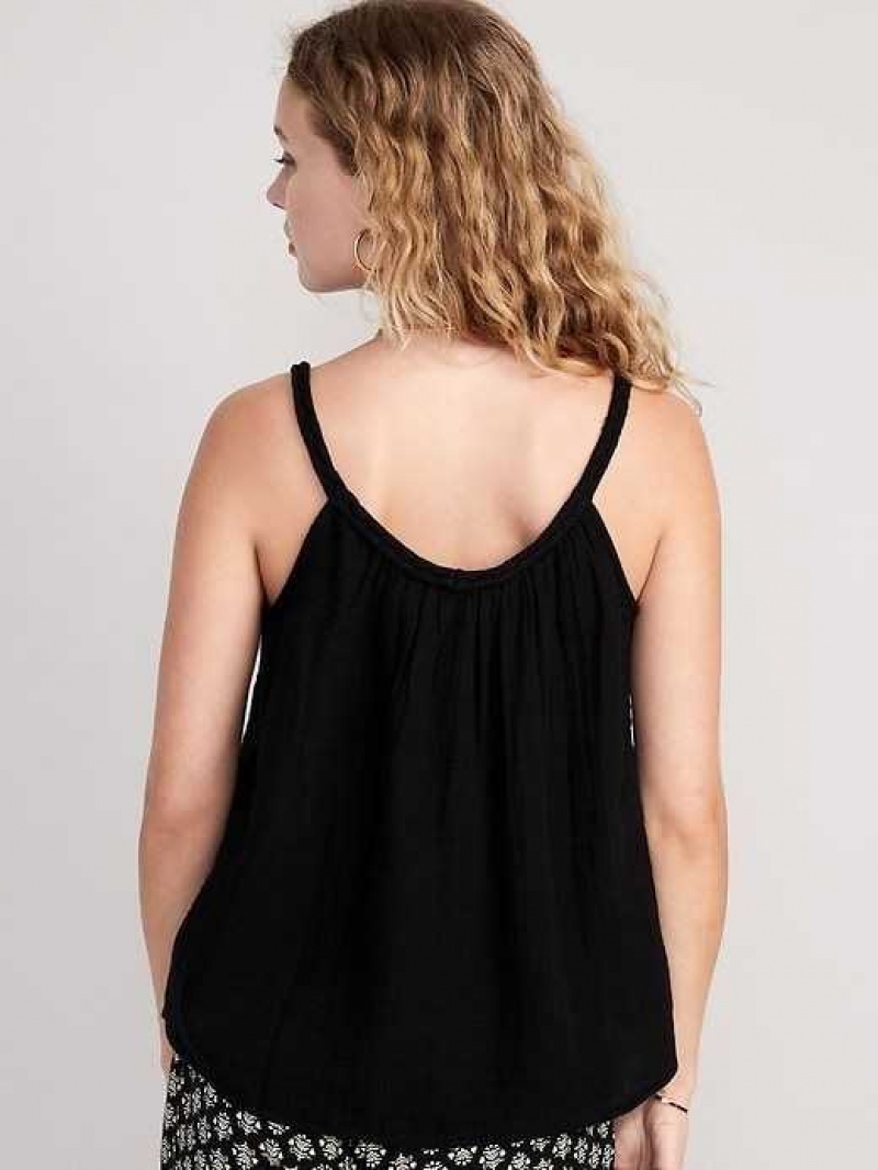 Old Navy Sleeveless Braided-Strap Top Black | YOC957180