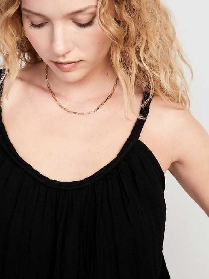 Old Navy Sleeveless Braided-Strap Top Black | YOC957180