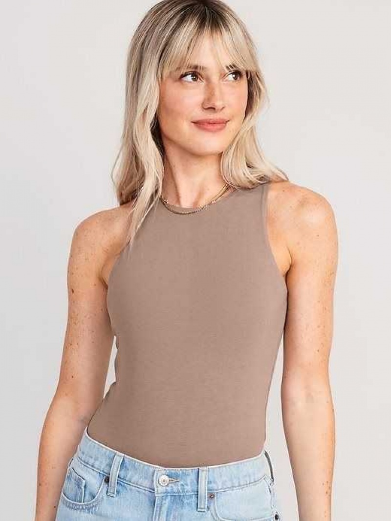 Old Navy Sleeveless High-Neck Bodysuit Chocolate | SDX856203