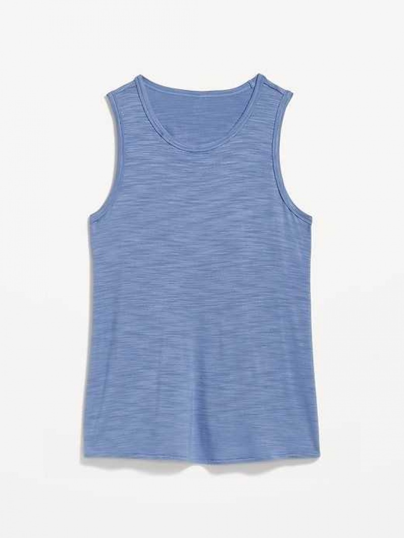 Old Navy Sleeveless Luxe Slub-Knit T-Shirt Blue | PQC106539