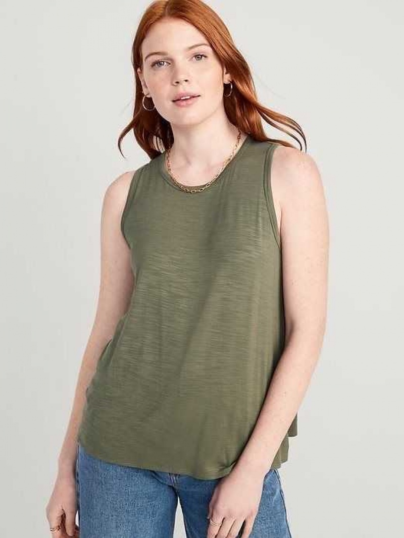 Old Navy Sleeveless Luxe Slub-Knit T-Shirt Alpine Tundra | GJT032948