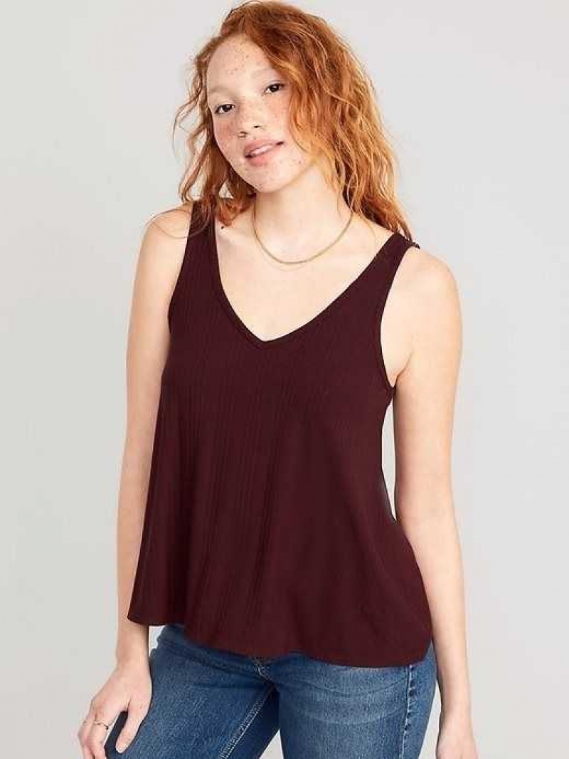 Old Navy Sleeveless Luxe Swing T-Shirt Raisin Arizona | JSX436129