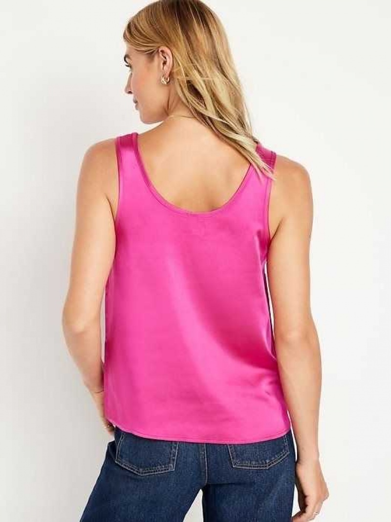 Old Navy Sleeveless Satin Top Pink | ELV408136