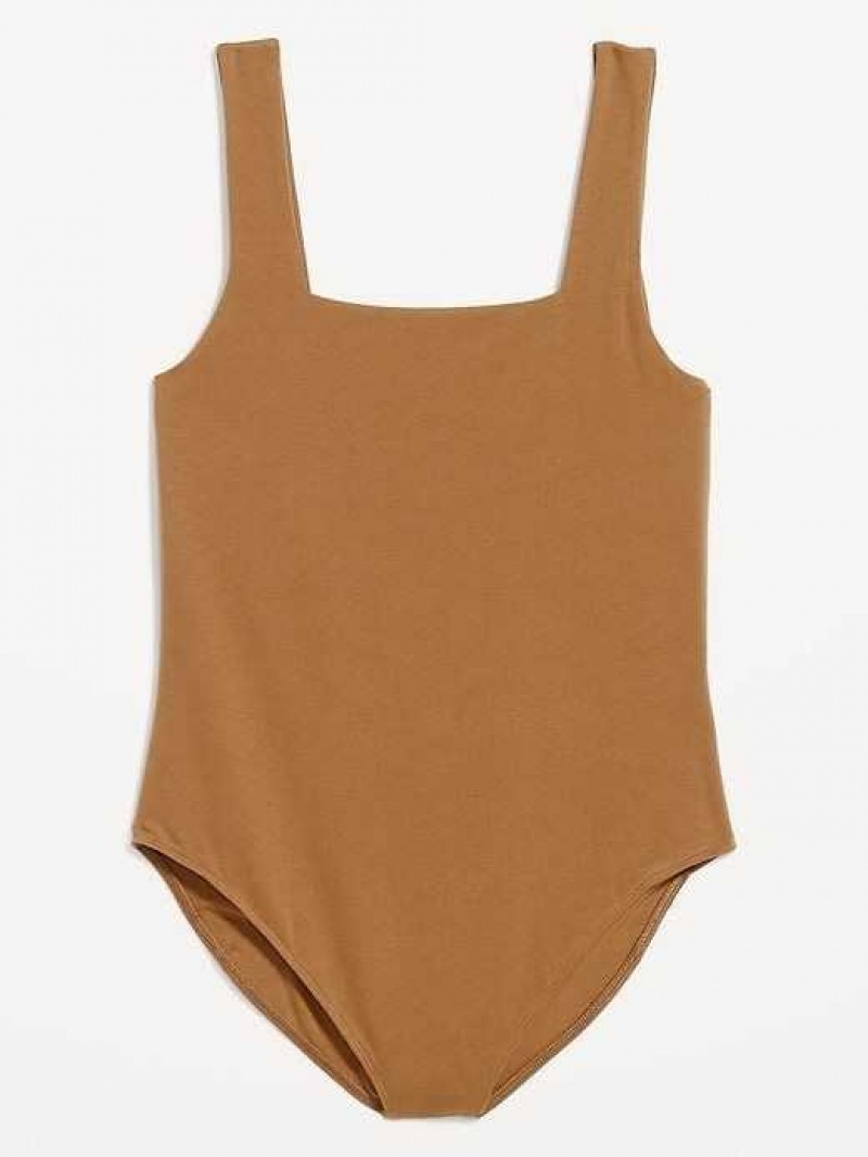 Old Navy Sleeveless Square-Neck Bodysuit Spiced Saffron | ZYN796548