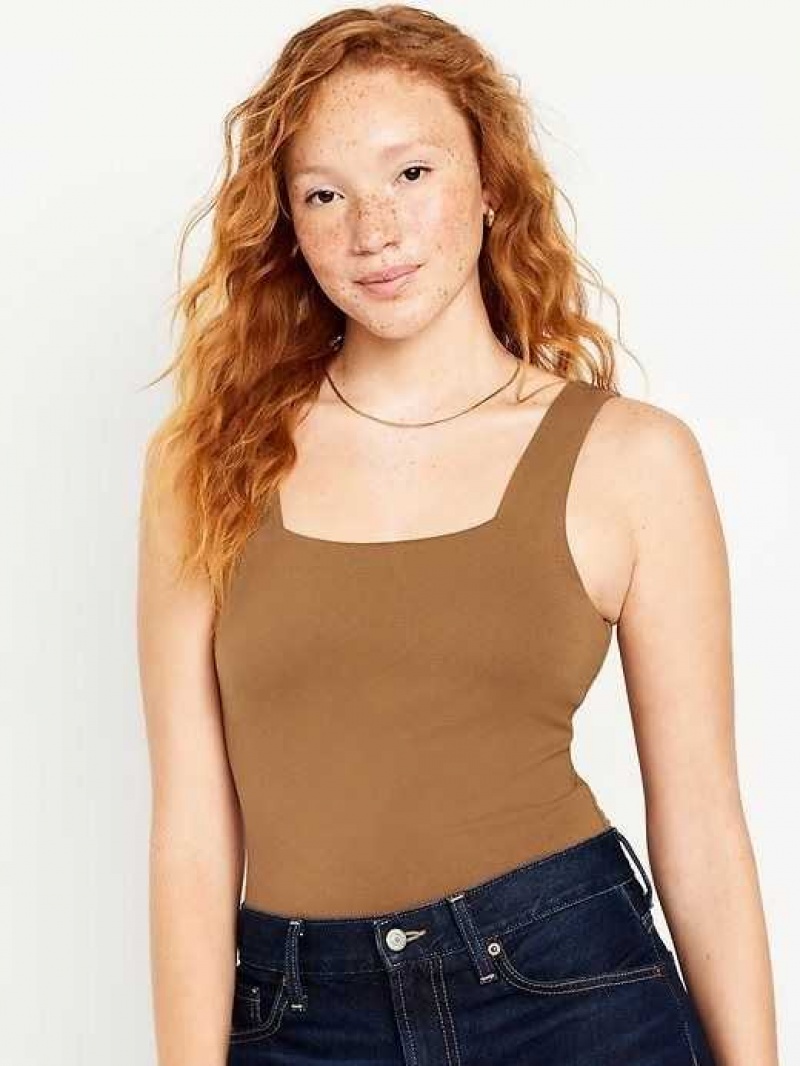 Old Navy Sleeveless Square-Neck Bodysuit Spiced Saffron | ZYN796548