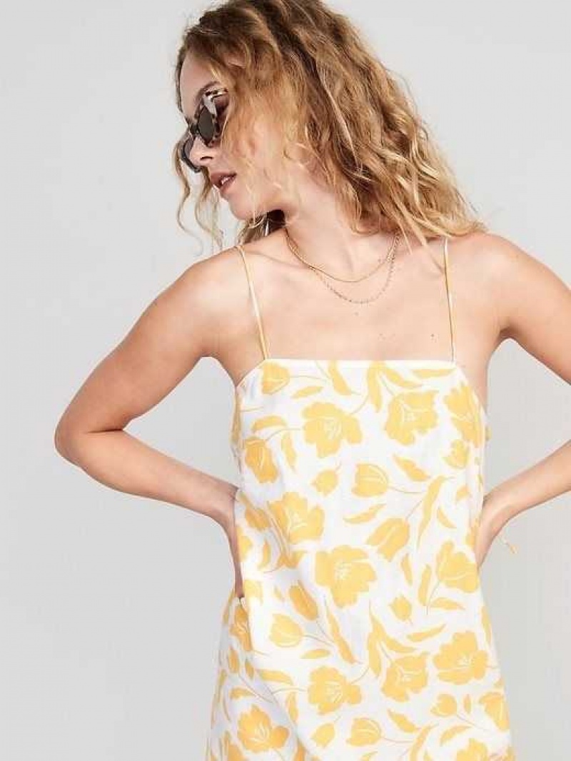 Old Navy Sleeveless Square-Neck Mini Dress Yellow | KJY240519