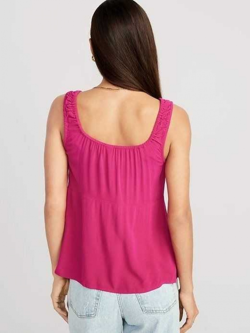 Old Navy Sleeveless Tie-Front Crepe Top Pink | UCF197508