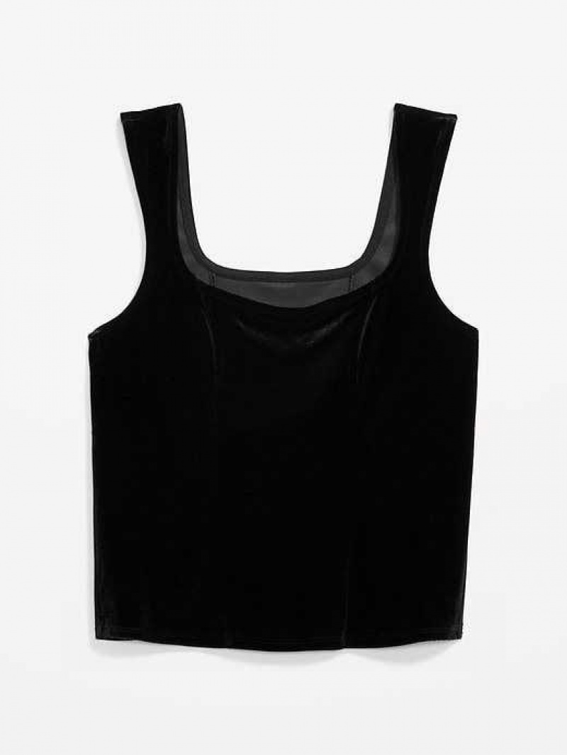 Old Navy Sleeveless Velvet Top Black | LCI120978