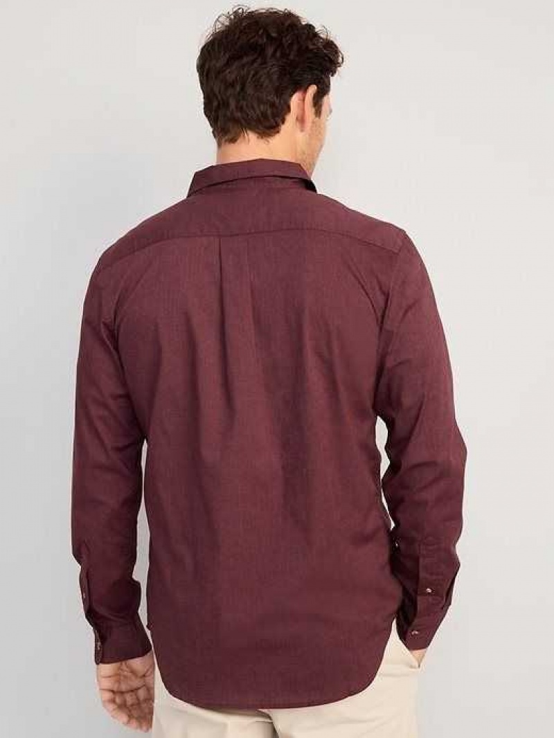 Old Navy Slim-Fit Built-In Flex Everyday Shirt Raisin Arizona | UYJ573618