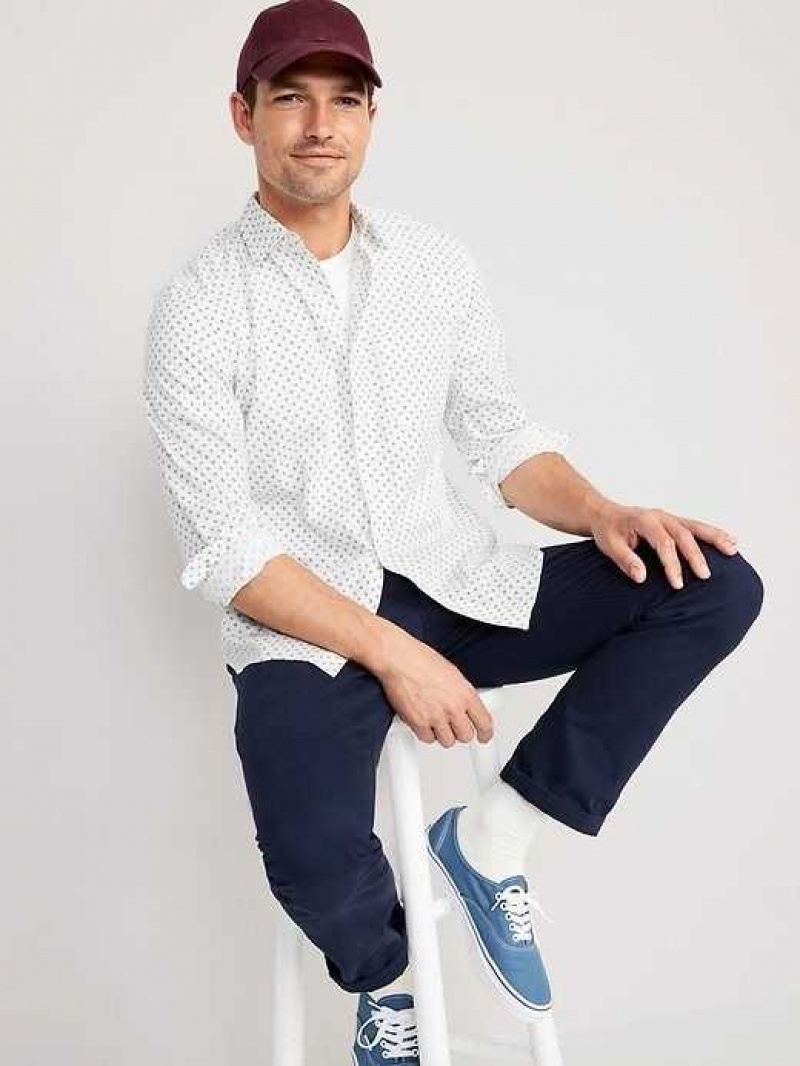 Old Navy Slim-Fit Built-In Flex Everyday Shirt White | UEP038697