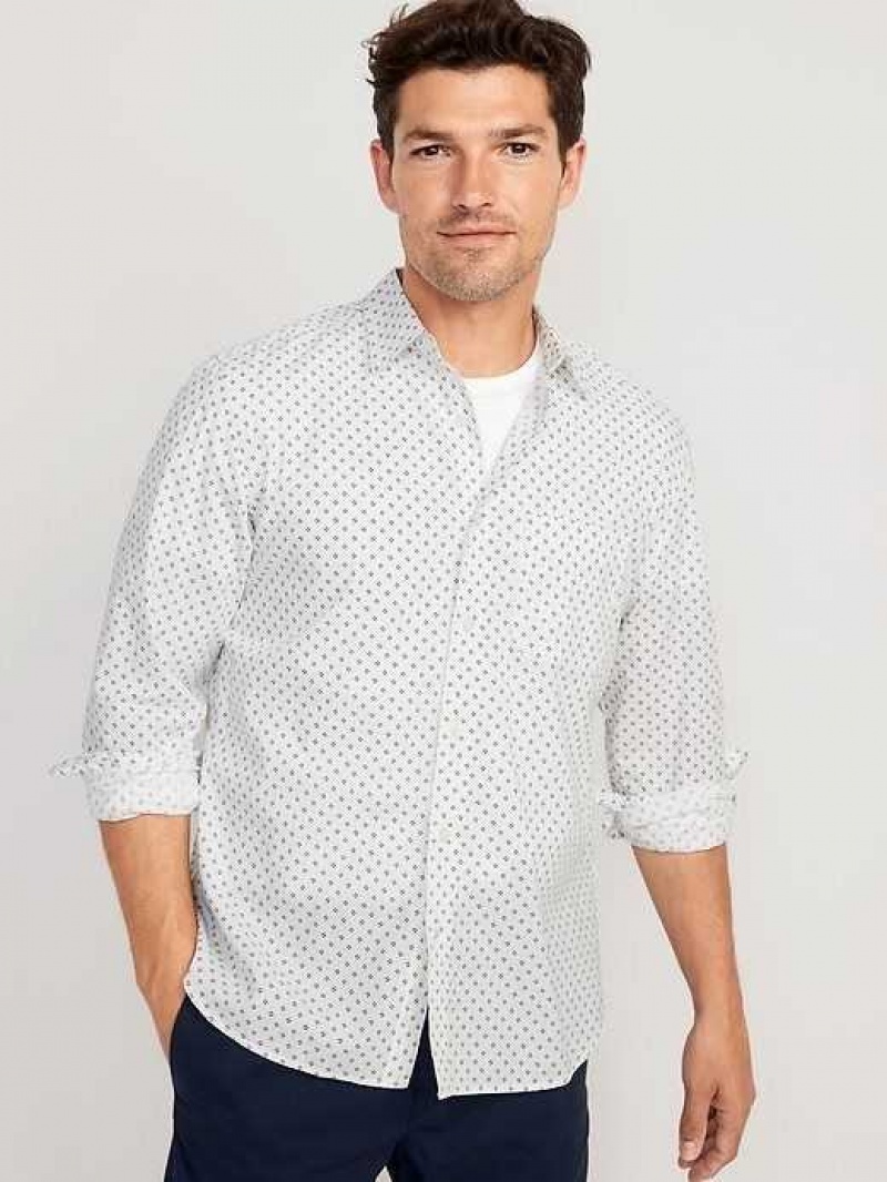 Old Navy Slim-Fit Built-In Flex Everyday Shirt White | UEP038697