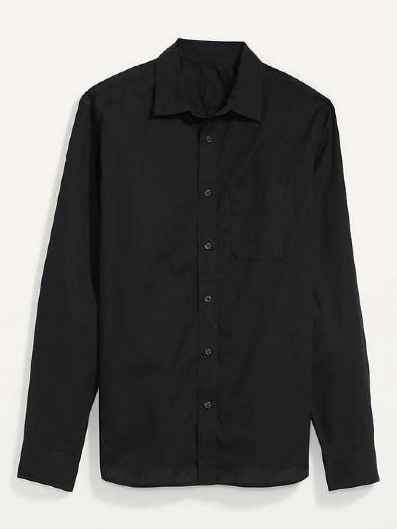 Old Navy Slim-Fit Built-In Flex Everyday Shirt Black | ZLV631247