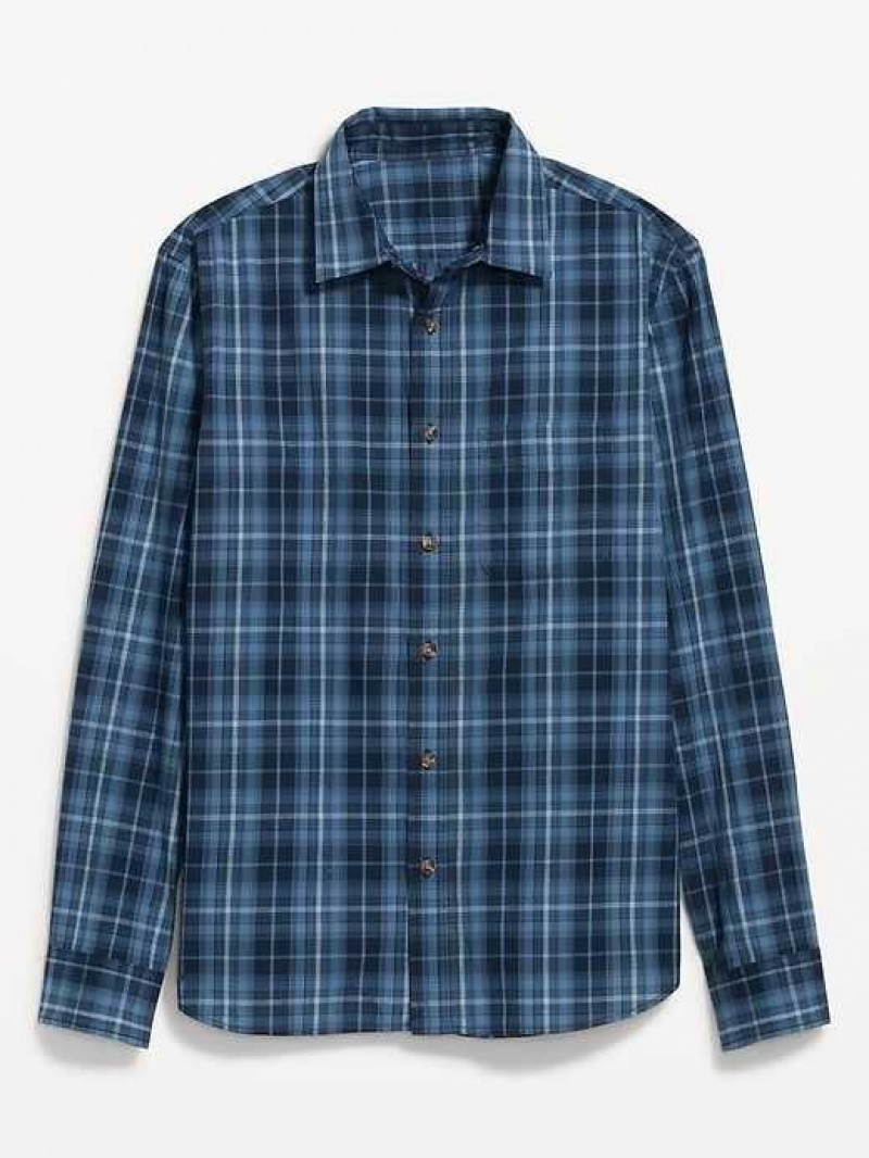 Old Navy Slim-Fit Built-In Flex Everyday Shirt Blue | TFP683591