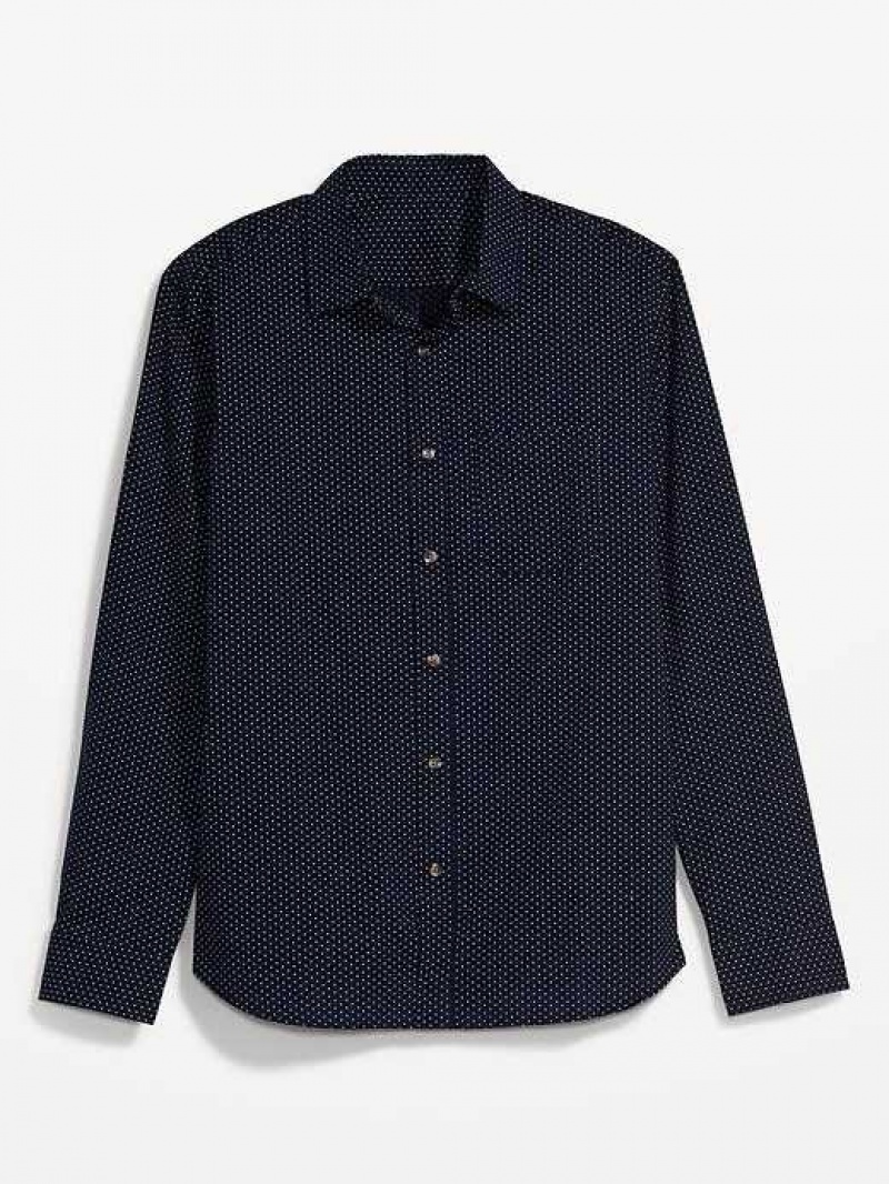 Old Navy Slim-Fit Built-In Flex Everyday Shirt Navy | ZXL498715