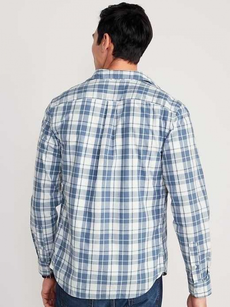 Old Navy Slim-Fit Built-In Flex Everyday Shirt Blue | YRX921438