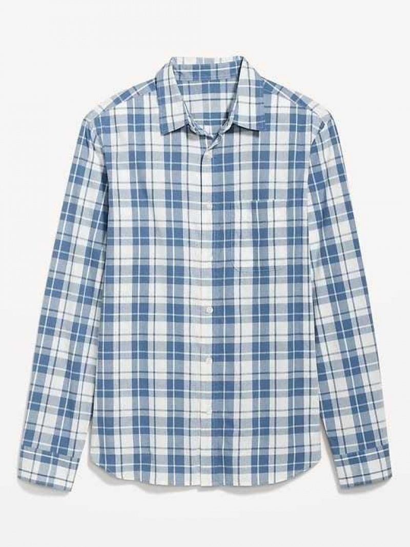 Old Navy Slim-Fit Built-In Flex Everyday Shirt Blue | YRX921438